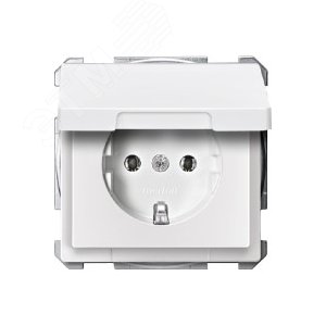 MERTEN Механизм розетки 16А с з/к б/шт. c крышкой бел. QF SD | MTN2311-4019 | Schneider Electric - фото 6