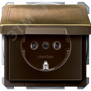 Розетка с крышкой в рамку античная латунь SCHUKO (MTN2311-4143) - Schneider Electric