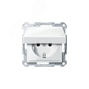 Механизм розетки Schuko с крышкой белый (MTN2314-0319) 5