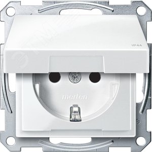 Механизм розетки Schuko с крышкой белый (MTN2314-0319) 2