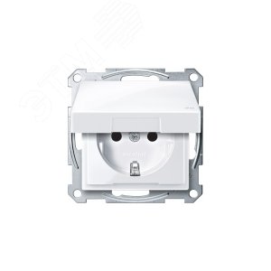 Механизм розетки Schuko с крышкой белый (MTN2314-0325) - фото 6