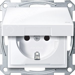 Механизм розетки Schuko с крышкой белый (MTN2314-0325) - фото 2