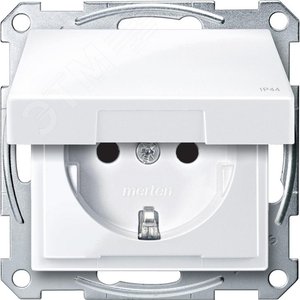 Механизм розетки Schuko с крышкой белый (MTN2314-0325) - фото 4