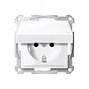 Механизм розетки Schuko с крышкой белый (MTN2314-0325) - фото 7