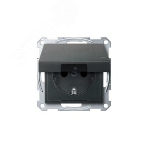 Механизм розетки Schuko с крышкой антрацит (MTN2314-0414) - фото 5