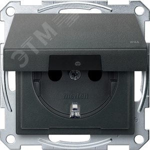 Механизм розетки Schuko с крышкой антрацит (MTN2314-0414) - Schneider Electric