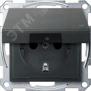 Механизм розетки Schuko с крышкой антрацит (MTN2314-0414) - фото 2
