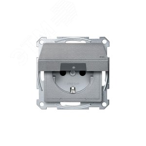 Механизм розетки Schuko с крышкой алюминий (MTN2314-0460) - фото 6