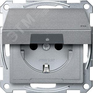 Механизм розетки Schuko с крышкой алюминий (MTN2314-0460) - фото 3