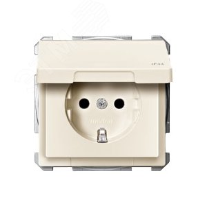 Механизм розетки Schuko с крышкой бежевый (MTN2314-4044) 6