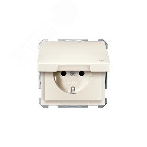 Механизм розетки с крышкой IP44 бежевый (MTN2414-4044) - фото 5