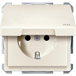 Механизм розетки с крышкой IP44 бежевый (MTN2414-4044) - фото 3