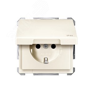 Механизм розетки с крышкой IP44 бежевый (MTN2414-4044) - фото 6