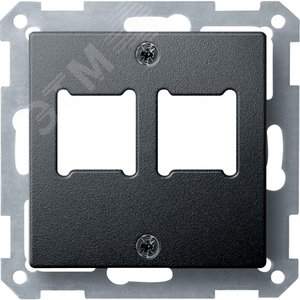 Центральная плата для розетки RJ11/RJ45 2 поста антрацит - фото 2