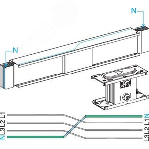 СЕКЦИЯ ПРЯМАЯ ТРАНСПОЗ. НЕЙТРАЛ. ПРОВОД. | KTA1000TN410 | Schneider Electric 4
