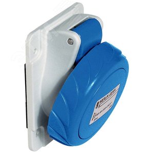 Розетка скрытая угловая 63А 2P+E IP67 220В винтовые зажимы 4