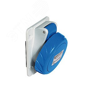 Розетка скрытая угловая 63А 2P+E IP67 220В винтовые зажимы 5