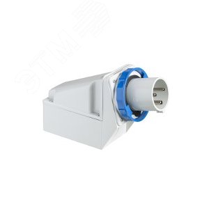 Вилка настенная винтовая 125А 2P+E IP67 220В - фото 6