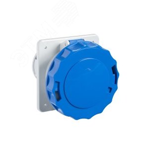 Розетка скрытая прямая 63А 2P+E IP67 220В винтовые зажимы 6