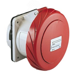 Розетка скрытая прямая 16А 3P+N+E IP67 380В винтовые зажимы 4