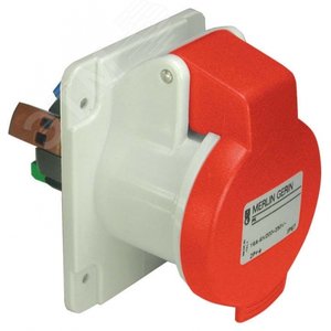 Розетка скрытая прямая 32А 3P+N+E IP44 380В быстрозажимные клеммы 2