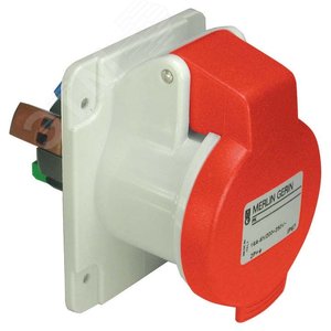 Розетка скрытая прямая 32А 3P+N+E IP44 380В быстрозажимные клеммы 4