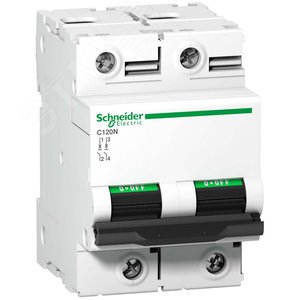 Выключатель автоматический двухполюсный C120N 63А B 10кА | A9N18344 | Schneider Electric 4