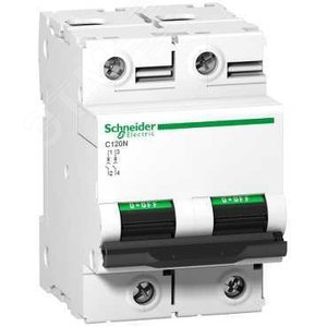 Выключатель автоматический двухполюсный C120N 63А B 10кА | A9N18344 | Schneider Electric 6