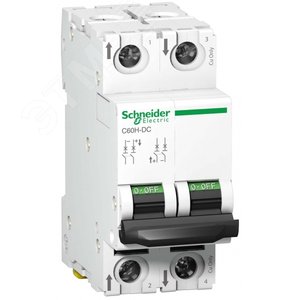 Выключатель автоматический двухполюсный C60H-DC 2А C 10кА | A9N61522 | Schneider Electric 2