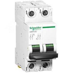 Выключатель автоматический двухполюсный C60H-DC 2А C 10кА | A9N61522 | Schneider Electric 6