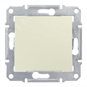 Выключатель одноклавишный, двухполюсный, в рамку, бежевый (SDN0200147) 2