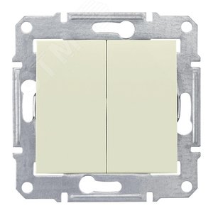 Sedna Бежевый Выключатель 2-клавишный 10А (сх.5) | SDN0300147 | Schneider Electric - фото 4
