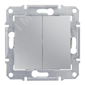 Sedna Алюминий Переключатель 2-клавишный 10А (сх.6+6) | SDN0600160 | Schneider Electric - фото 4