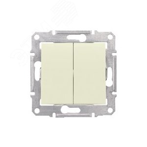 Sedna Выключатель двухклавишный в рамку IP44 бежевый (SDN0300447) - фото 4