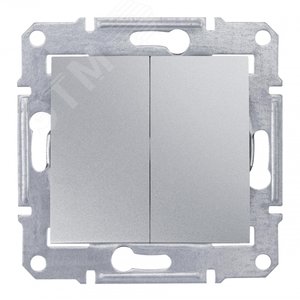 Sedna Выключатель двухклавишный IP44в рамку алюминий (SDN0300460)
