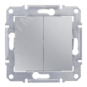 Sedna Выключатель двухклавишный IP44в рамку алюминий (SDN0300460) 3