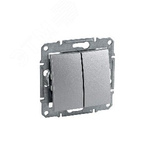 Sedna Выключатель двухклавишный IP44в рамку алюминий (SDN0300460) 5