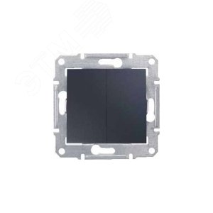 Sedna Выключатель двухклавишный IP44 графит (SDN0300470) - фото 4