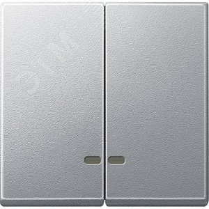 Клавиша 2шт с окошком для светоиндикатора алюминий (MTN3420-0460)