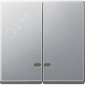 Клавиша 2шт с окошком для светоиндикатора алюминий (MTN3420-0460) 2