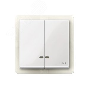Клавиша 2шт с окошком для светоиндикатора IP44 белый (MTN3424-0319) 6