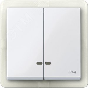 Клавиша 2шт с окошком для светоиндикатора IP44 белый (MTN3424-0325)