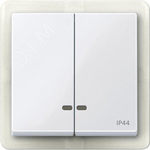 Клавиша 2шт с окошком для светоиндикатора IP44 белый (MTN3424-0325) 3