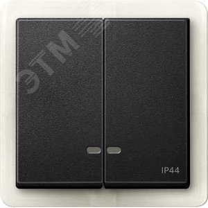 Клавиша 2шт с окошком для светоиндикатора IP44 алюминий (MTN3424-0460) 6