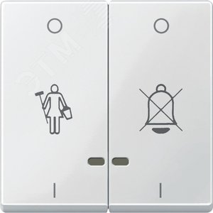 Клавиша 2шт перечеркнутый звонок/горничная световая индикация белый 2