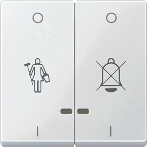 Клавиша 2шт перечеркнутый звонок/горничная световая индикация белый 4