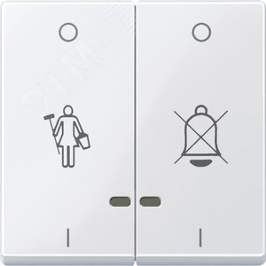 Клавиша 2шт перечеркнутый звонок/горничная световая индикация белый 2