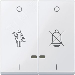 Клавиша 2шт перечеркнутый звонок/горничная световая индикация белый 4