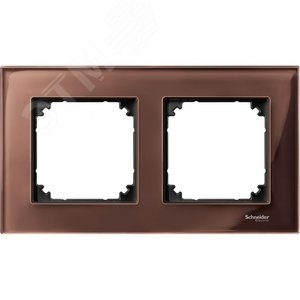 Рамка 2 поста стеклянная махагон (MTN4020-3215) - Schneider Electric