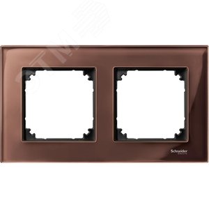 Рамка 2 поста стеклянная махагон (MTN4020-3215) - фото 3